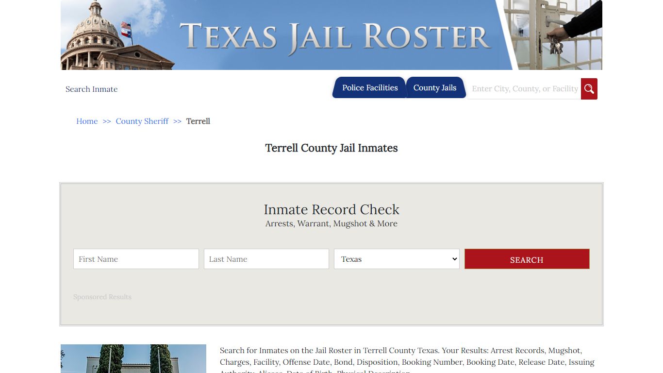 Terrell County Jail Inmates - Jail Roster Search