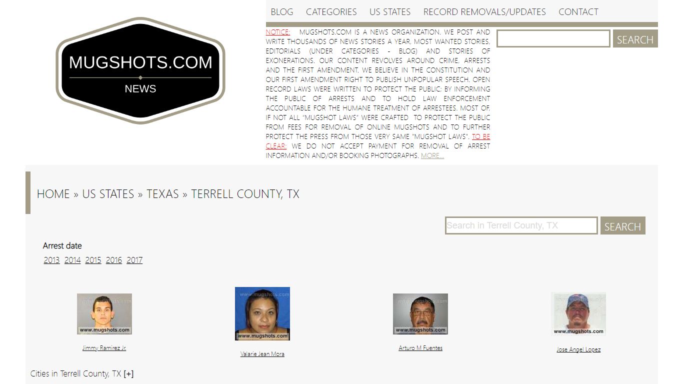 Best search engine for True crime stories | Mugshots.com